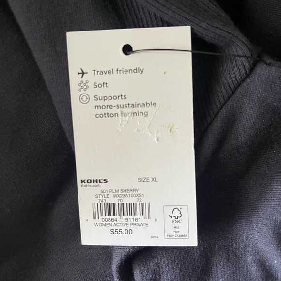 NWT Women’s XL FLX Travel Leisure Long Sleeve Top - plum - Picture 5 of 6